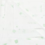 Scutec tetra (bumbac) alb cu imprimeu iepuraș verde - lavabil și refolosibil | liloo