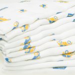 Washable reusable tetra diaper cloth - cars & busses print (10 pieces pack) | liloo