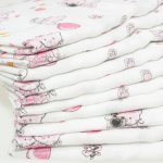 Washable reusable tetra diaper cloth - cat & hearts print (10 pieces pack) | liloo