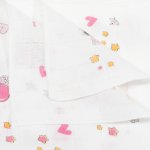 Scutec tetra (bumbac) alb cu imprimeu pisicute și inimioare - lavabil și refolosibil | liloo
