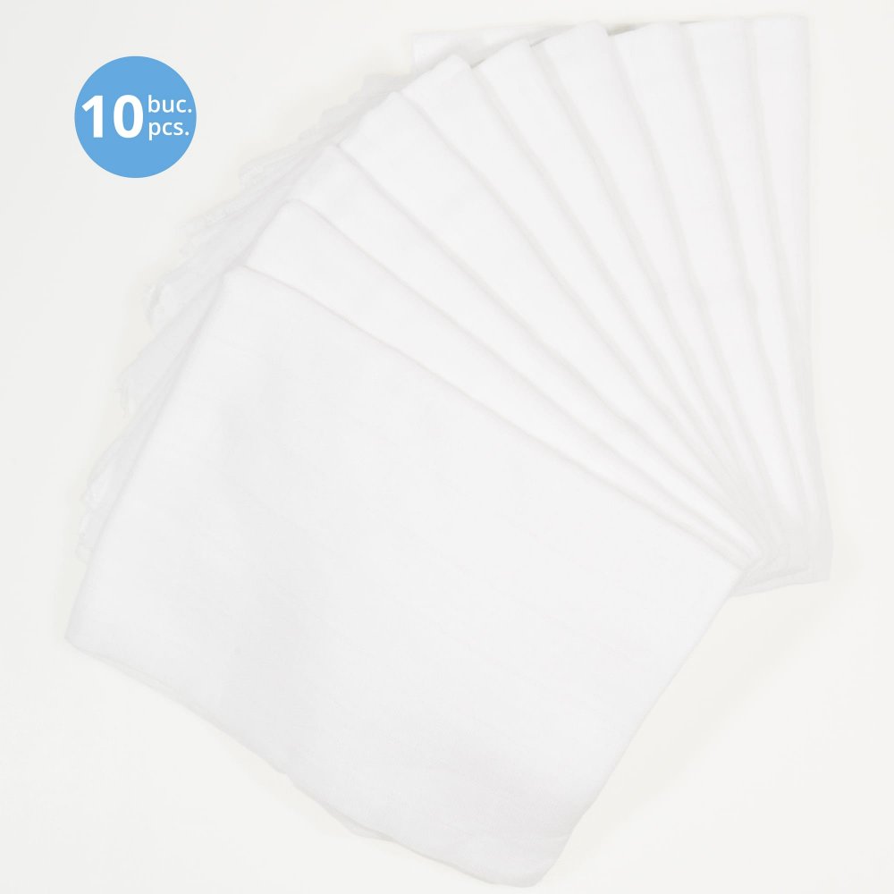 White washable reusable tetra diaper cloth (10 pieces pack) | liloo