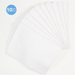 White washable reusable tetra diaper cloth (10 pieces pack)
