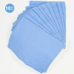 Dark azure washable reusable tetra diaper cloth (10 pieces pack)