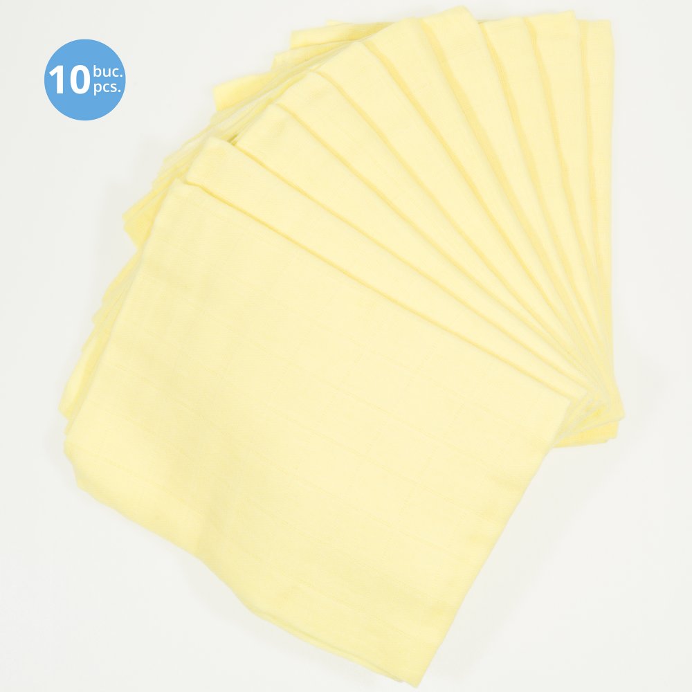 Yellow washable reusable tetra diaper cloth (10 pieces pack) | liloo