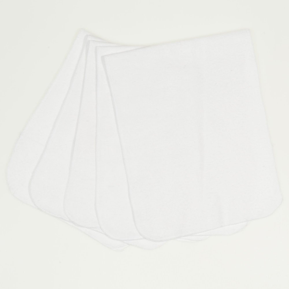 White (washable and reusable) cotton cloths - economical set of 5 pieces| liloo