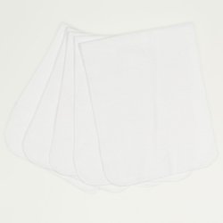 White (washable and reusable) cotton cloths - economical set of 5 pieces