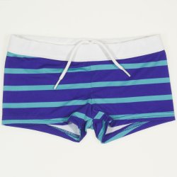 Blue & aqua stripes swim shorts