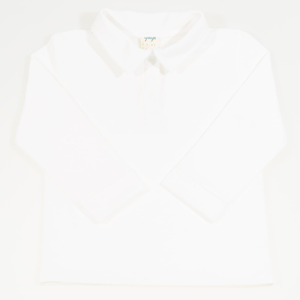 White organic cotton children's polo shirt| liloo