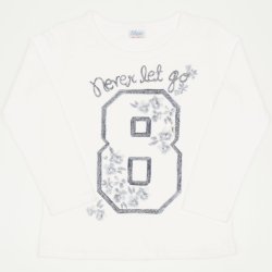 Cream long sleeve t-shirt with never let go print