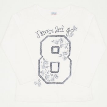 Cream long sleeve t-shirt with never let go print | liloo