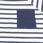 Long sleeve t-shirt with pocket organic cotton white with navy stripes| liloo