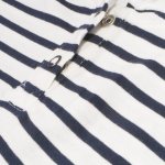 Long-sleeved hooded T-shirt white with black stripes | liloo