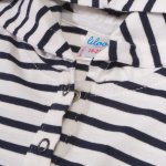 Long-sleeved hooded T-shirt white with black stripes | liloo