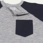 Tricou cu imprimeu mânecă lungă gri buzunar bleumarin | liloo