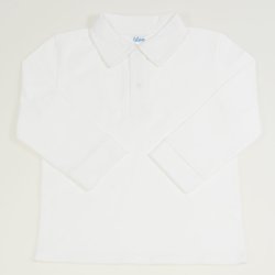 Ecru long sleeve t-shirt polo