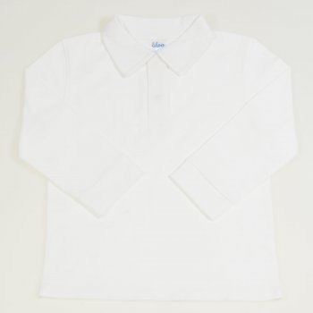 Ecru long sleeve t-shirt polo