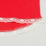 Red long sleeve t-shirt with lace | liloo