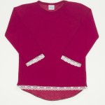 Burgundy long sleeve t-shirt with lace | liloo