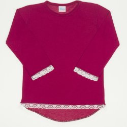 Burgundy long sleeve t-shirt with lace