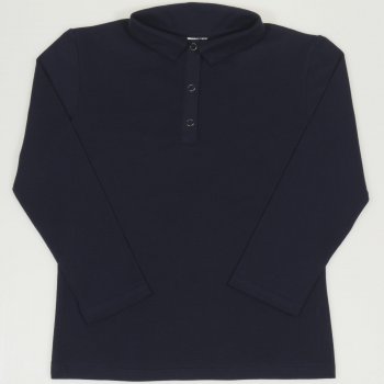 Navy blue long sleeve t-shirt polo | liloo