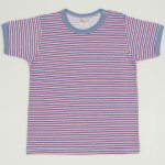 White with azure and red stripes short-sleeve tee | liloo