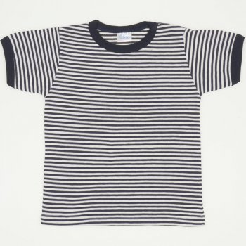 White with black stripes short-sleeve tee