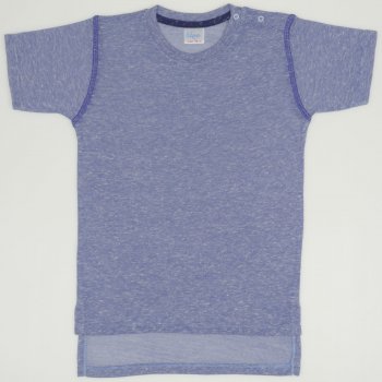 Tricou maneca scurta azur cu bleumarin