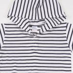 Short-sleeved hooded T-shirt white with black stripes | liloo