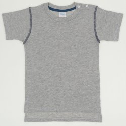 Grey with navy blue short-sleeve tee