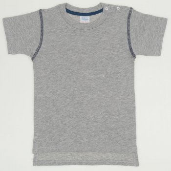 Grey with navy blue short-sleeve tee | liloo