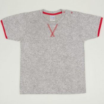 Grey with red short-sleeve tee 