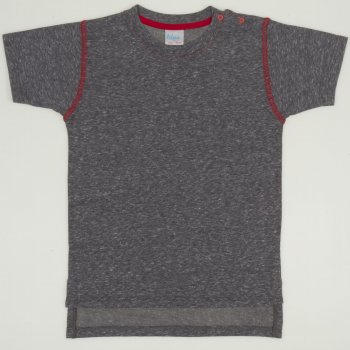 Dark grey with red short-sleeve tee