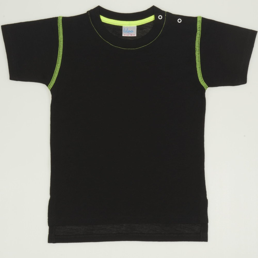 Black with green short-sleeve tee | liloo