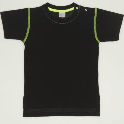 Black with green short-sleeve tee