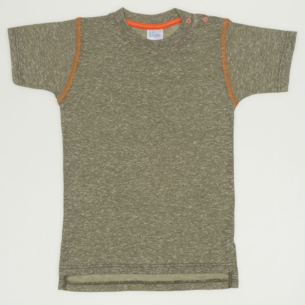 Green mixture with orange short-sleeve tee | liloo