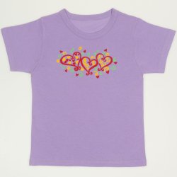 Tricou maneca scurta violet imprimeu inimioare