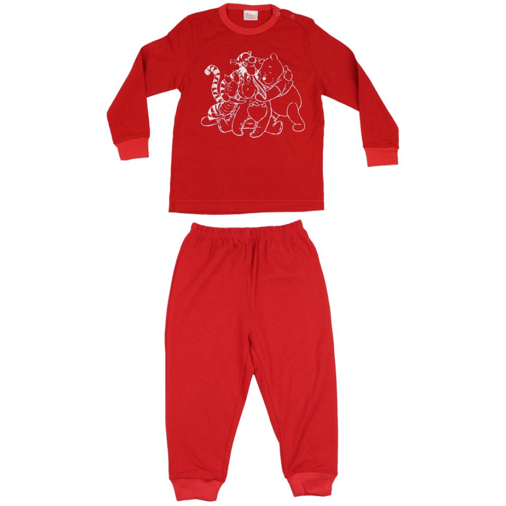 Red long-sleeve thin pajamas with animals print | liloo