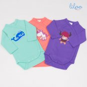 Side-snaps long-sleeve bodysuits