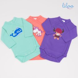 Side-snaps long-sleeve bodysuits for babies and newborns