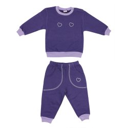 Costum trening gros violet imprimeu inimioare