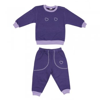 Purple thick sport outfit with hearts print