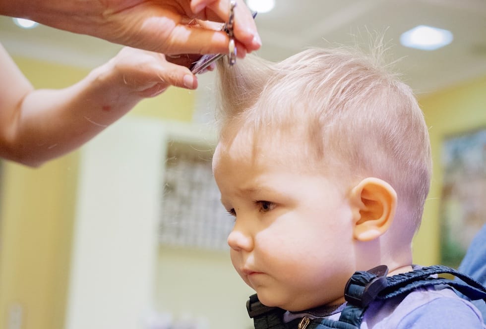 Little boy cutting hair 1 