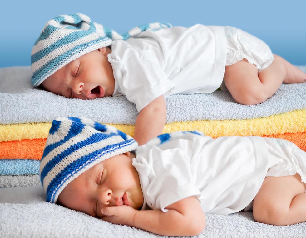 Twin babies sleeping 1