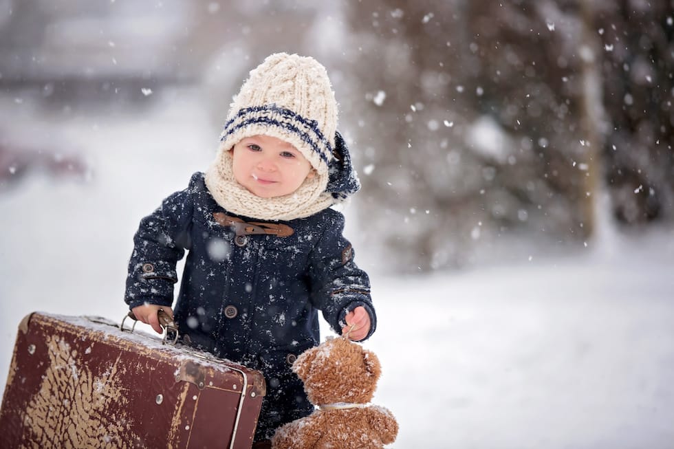 Baby with suitcase