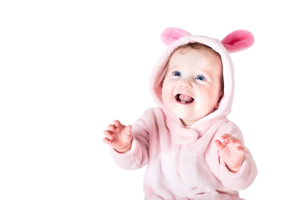 Baby in a bunny costume 1